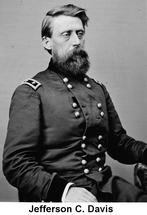 Black and white photograph; portrait of Union Army Colonel Jefferson C. Davis